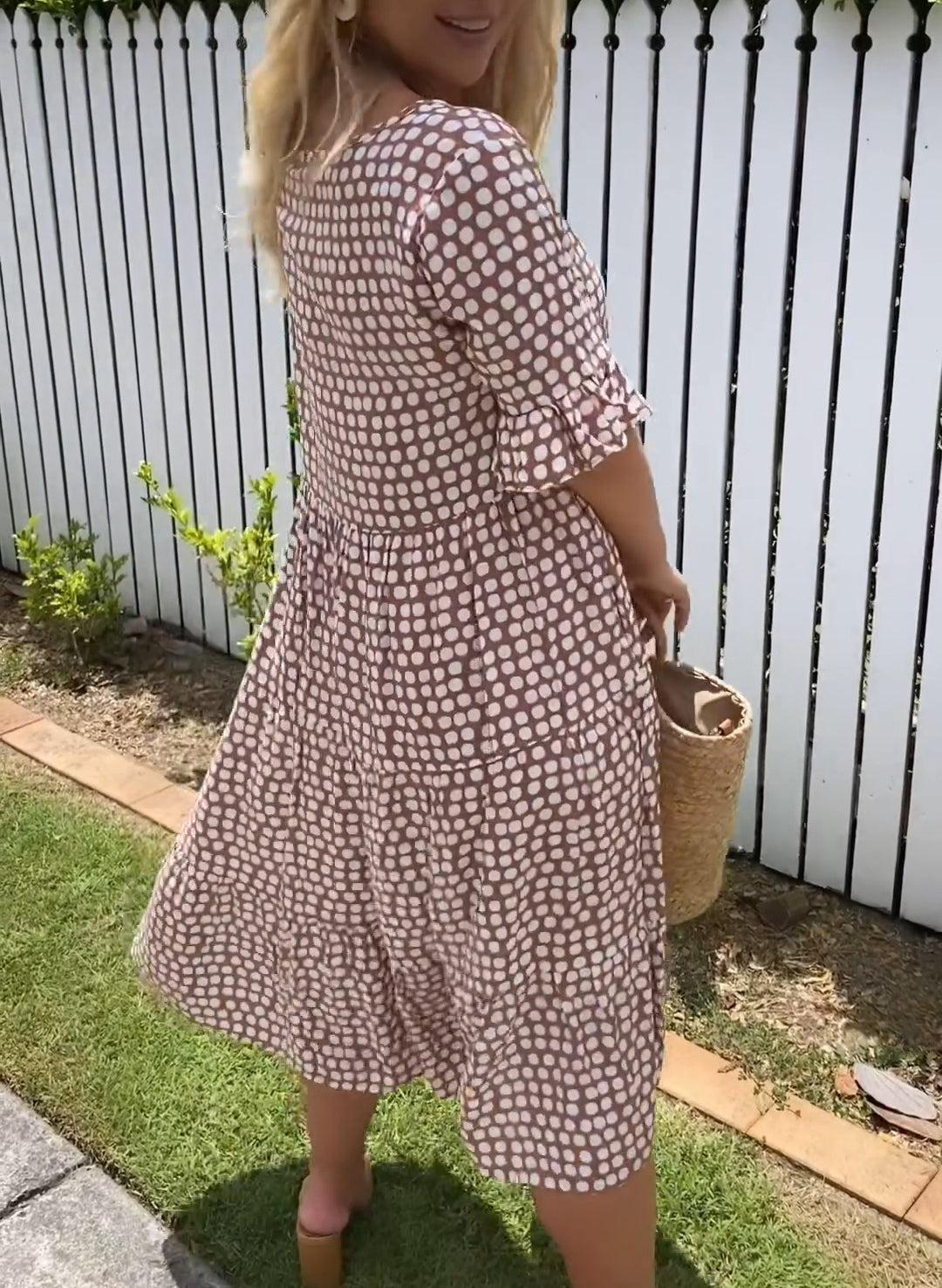 MARGAUX™ ROBE MI-LONGUE À MANCHES COURTES