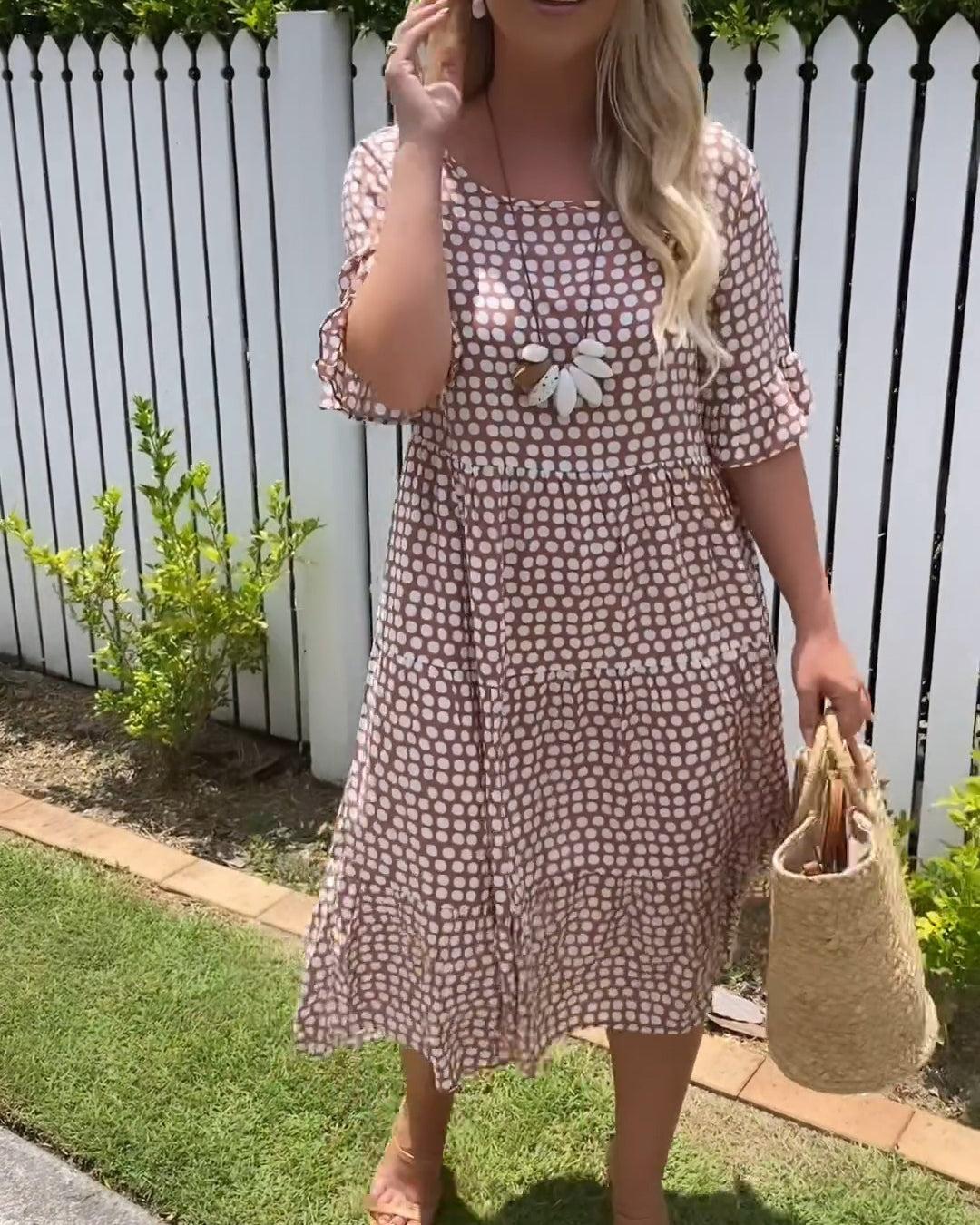 MARGAUX™ ROBE MI-LONGUE À MANCHES COURTES