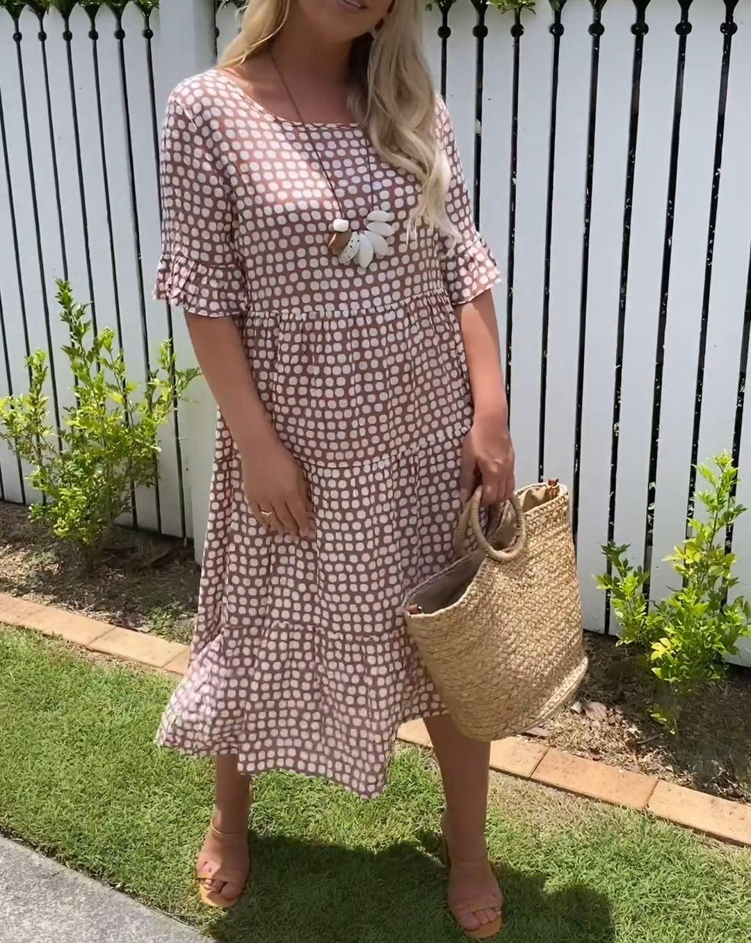 MARGAUX™ ROBE MI-LONGUE À MANCHES COURTES