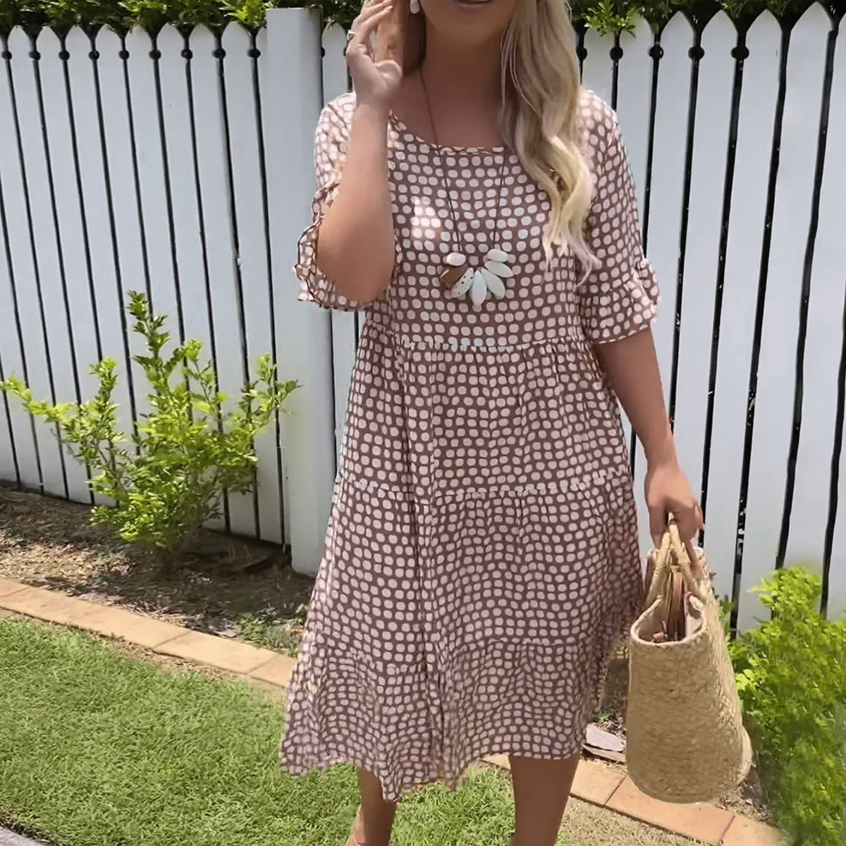 MARGAUX™ ROBE MI-LONGUE À MANCHES COURTES