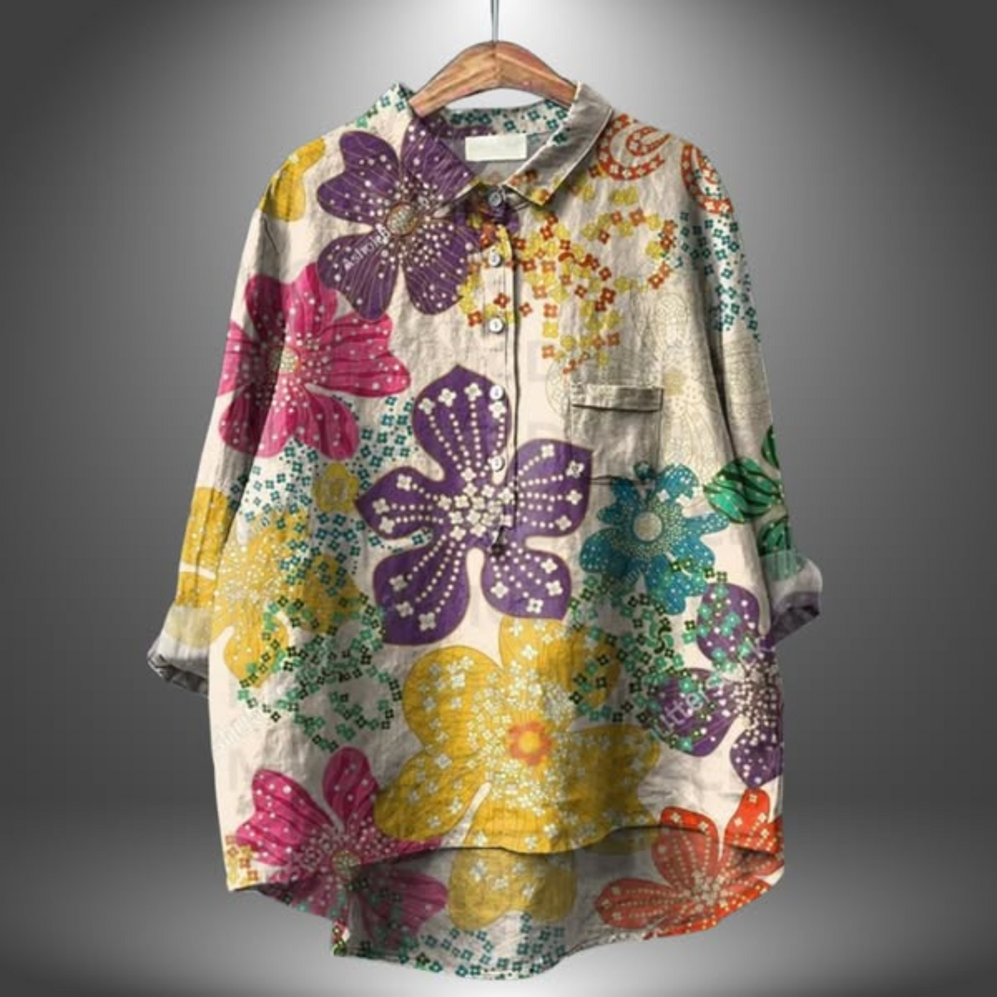 FLOREA™ – CHEMISE LIN IMPRIMÉ FLORAL