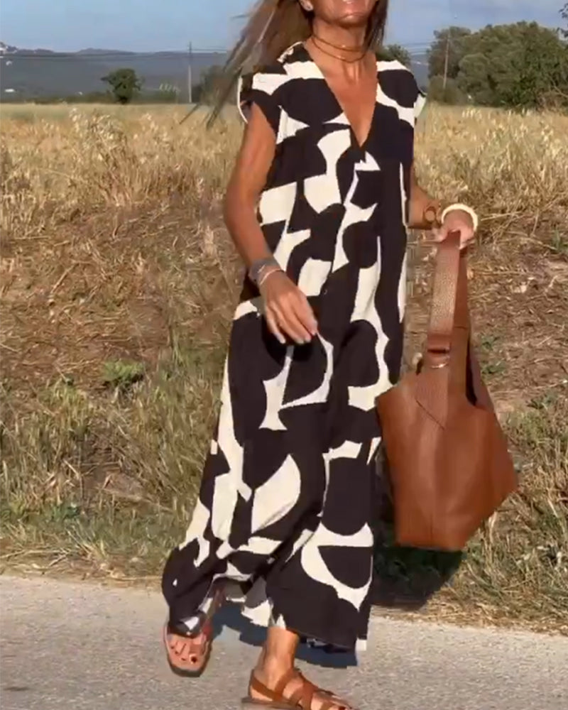 STÉPHANIE™ ROBE IMPRIMÉE À COL EN V
