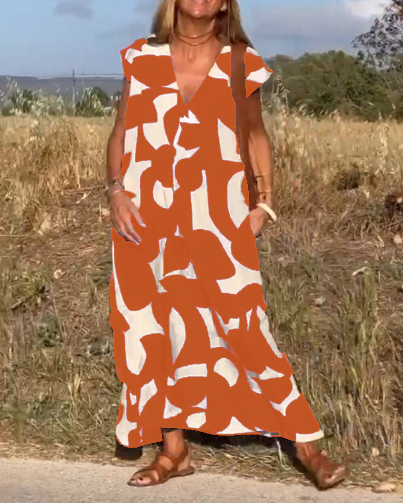 STÉPHANIE™ ROBE IMPRIMÉE À COL EN V