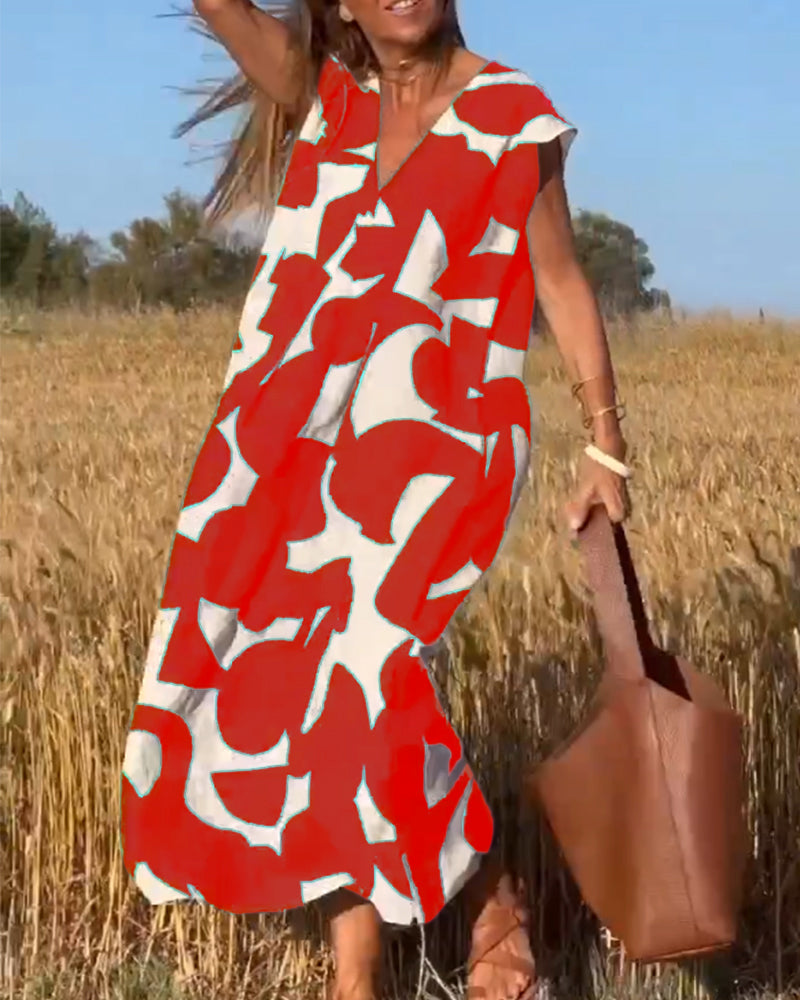 STÉPHANIE™ ROBE IMPRIMÉE À COL EN V