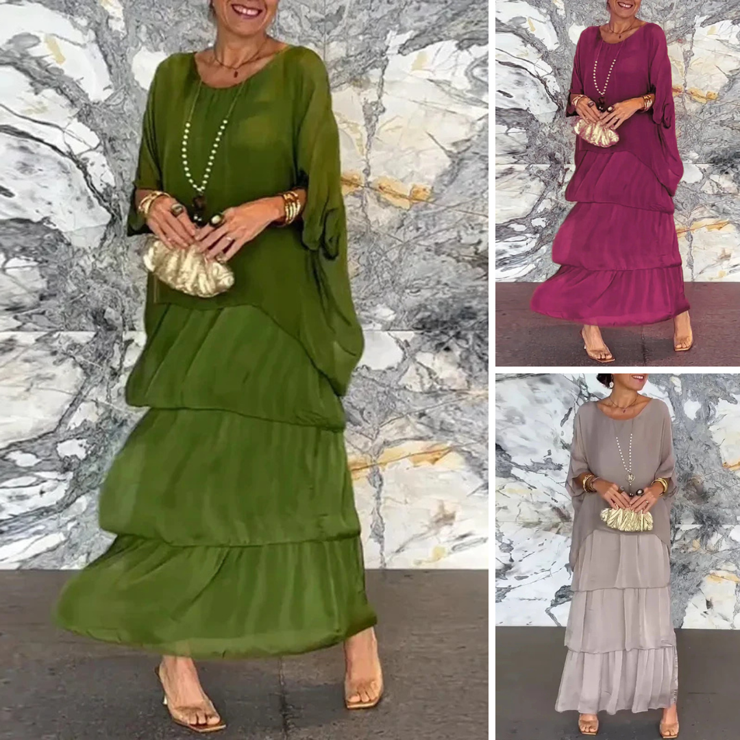 MARGAUX™ ROBE EN MOUSSELINE SUPERPOSÉE