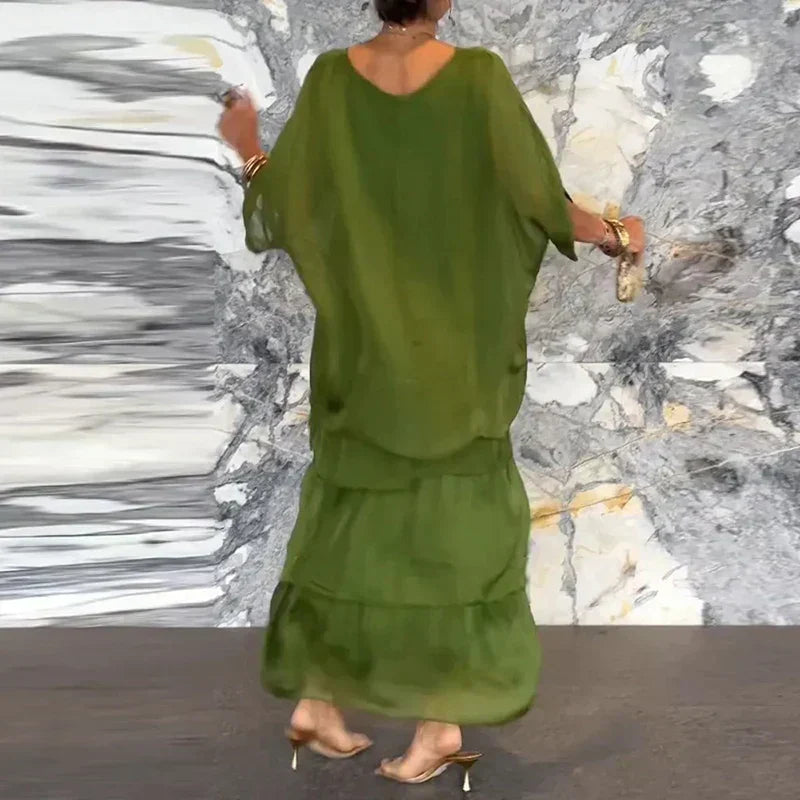 MARGAUX™ ROBE EN MOUSSELINE SUPERPOSÉE
