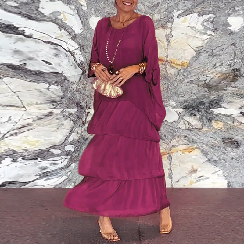MARGAUX™ ROBE EN MOUSSELINE SUPERPOSÉE