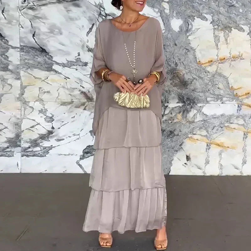 MARGAUX™ ROBE EN MOUSSELINE SUPERPOSÉE