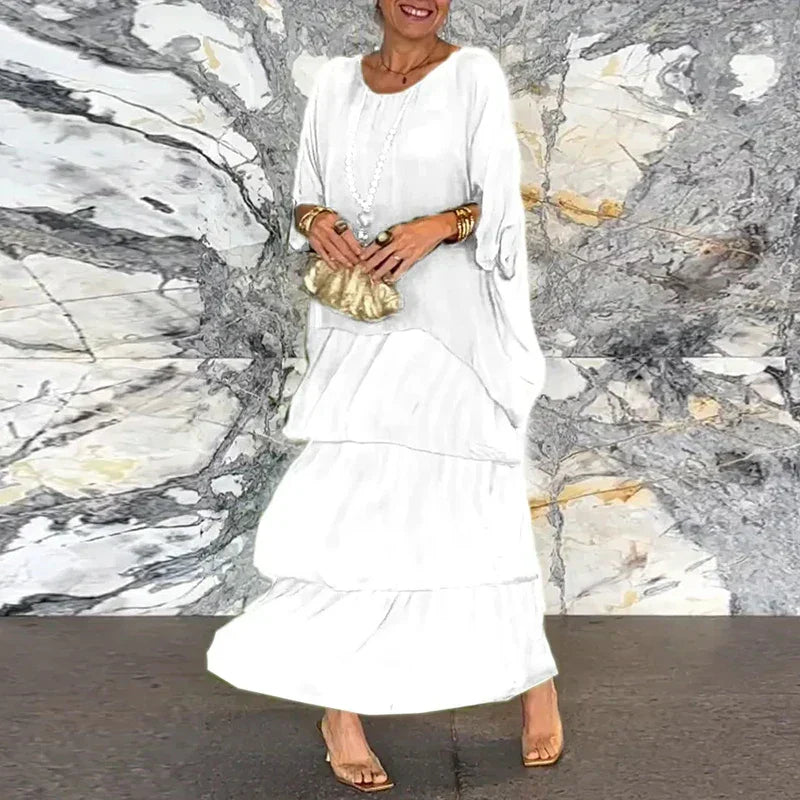 MARGAUX™ ROBE EN MOUSSELINE SUPERPOSÉE