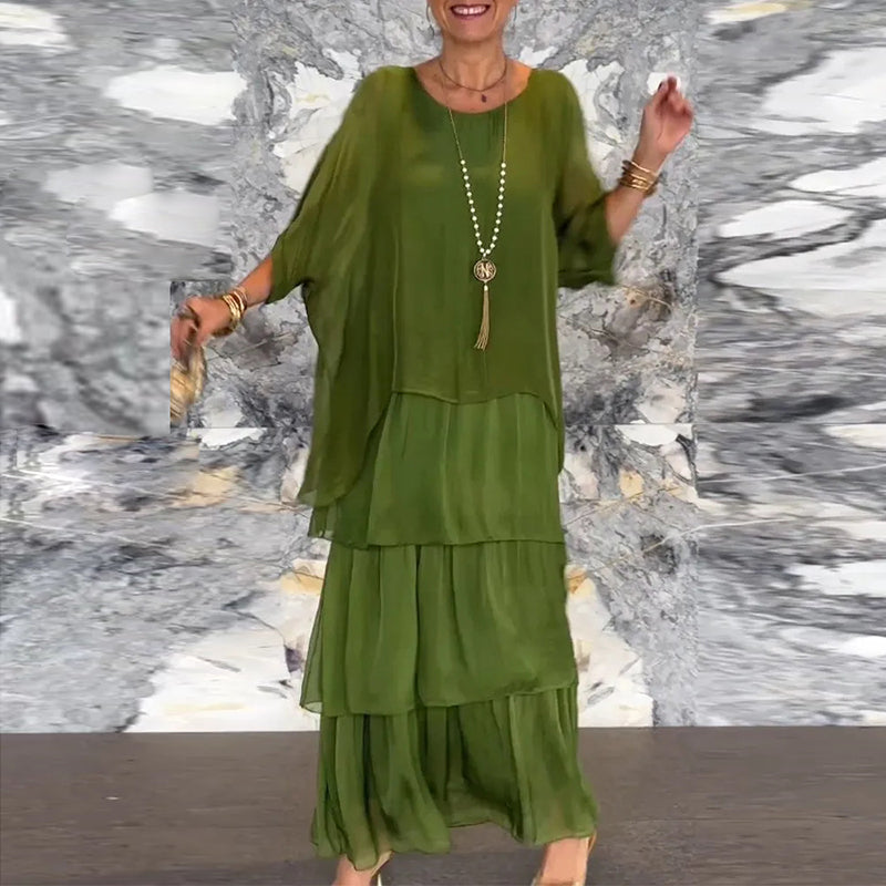 MARGAUX™ ROBE EN MOUSSELINE SUPERPOSÉE