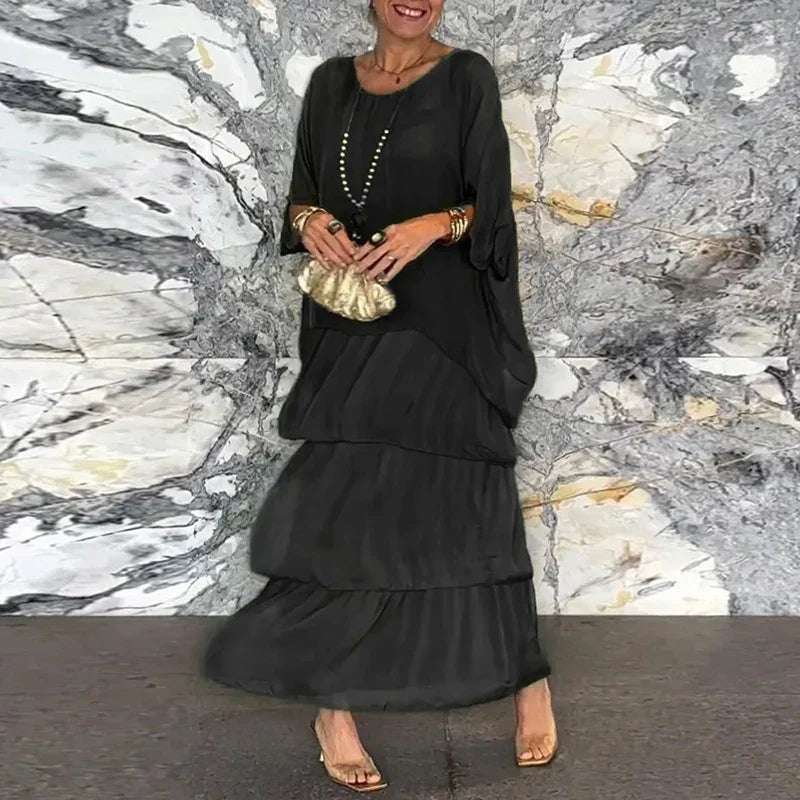 MARGAUX™ ROBE EN MOUSSELINE SUPERPOSÉE