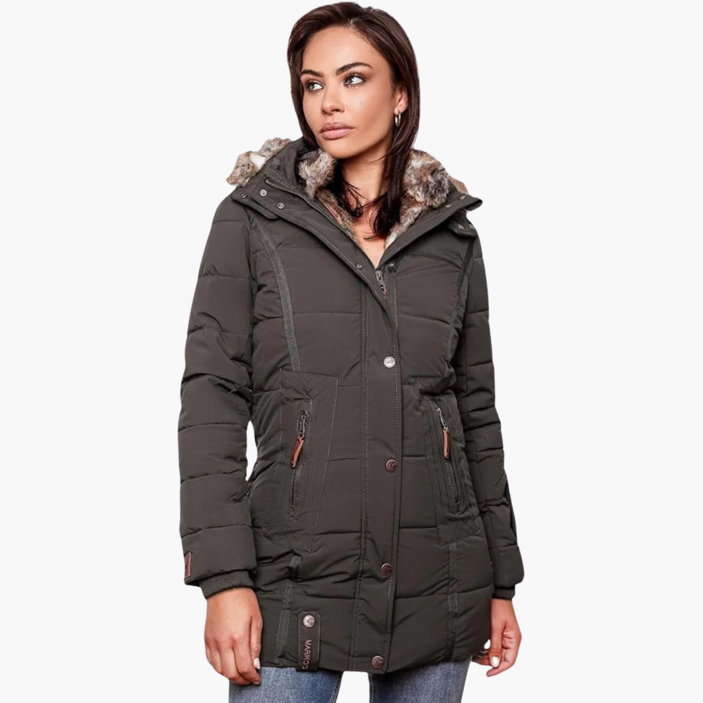 CÉLIA™ MANTEAU D'HIVER AVEC FORRURE SYNTHÉTIQUE