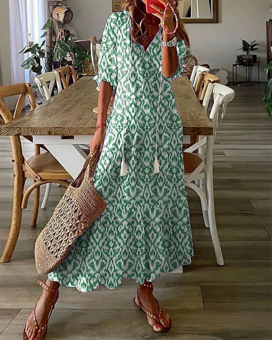 SERENA™ ROBE MAXI BOHÈME FLATTEUSE