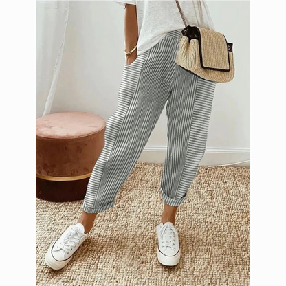 ÉLISE™ PANTALON LARGE RAYÉ
