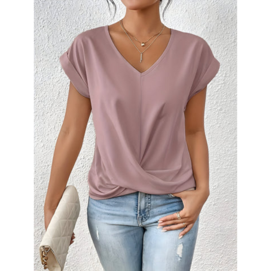 ELÉA™  T-SHIRT PLISSÉ À COL V