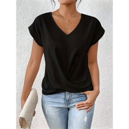 ELÉA™  T-SHIRT PLISSÉ À COL V