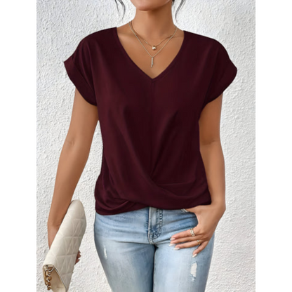 ELÉA™  T-SHIRT PLISSÉ À COL V
