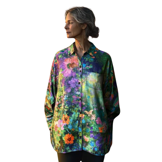 FLOREA™ – CHEMISE LIN IMPRIMÉ FLORAL