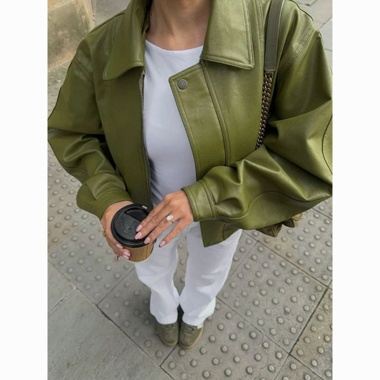 MAËLYS™ BLOUSON COURT EN SIMILICUIR