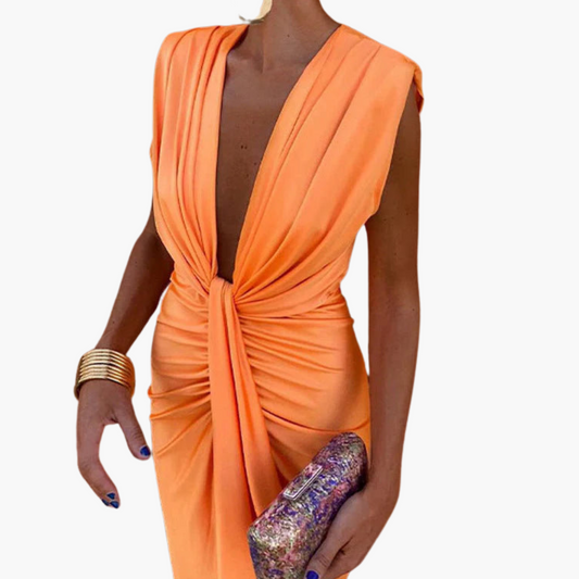 NOÉMIE™ ROBE SANS MANCHES EN VELOURS COL EN V
