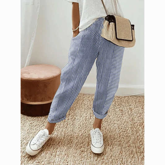 ÉLISE™ PANTALON LARGE RAYÉ