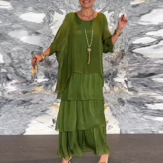 MARGAUX™ ROBE EN MOUSSELINE SUPERPOSÉE