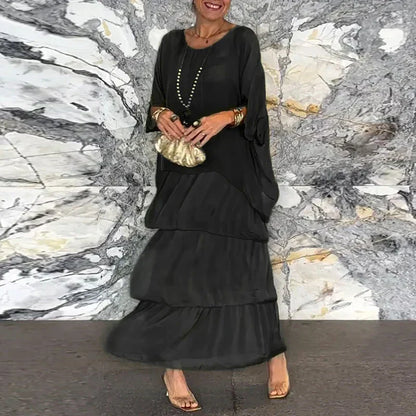 MARGAUX™ ROBE EN MOUSSELINE SUPERPOSÉE