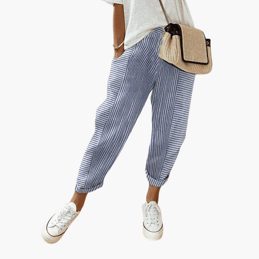 ÉLISE™ PANTALON LARGE RAYÉ