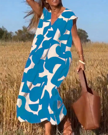 STÉPHANIE™ ROBE IMPRIMÉE À COL EN V